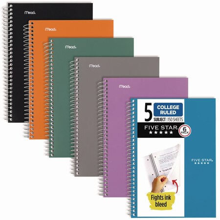 Five Star Notebook, 5-Subject, Medium/College 73527